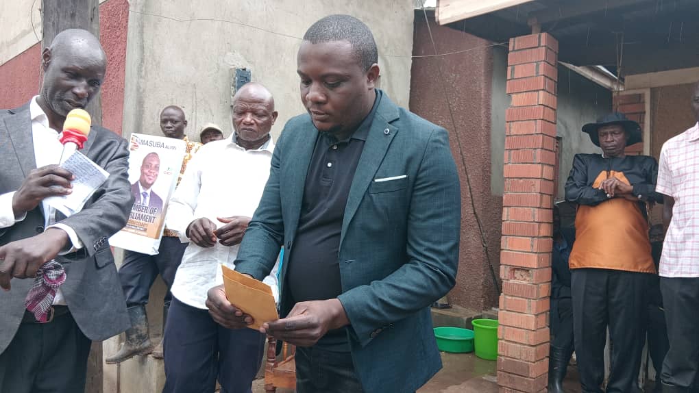 Community members receiving charity support